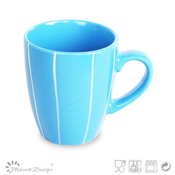 12oz bunte Kaffeetasse mit weißer Linie